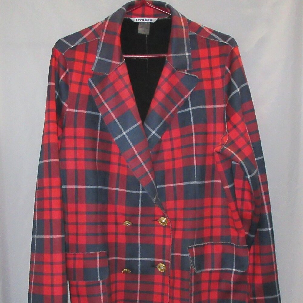 Women’s Nygard Navy & Red Plaid Spring Jacket Size L. New with Tags
